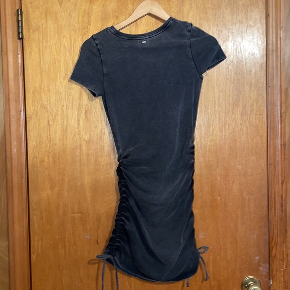 •VICTORIA'S SECRET PINK•NWT GRAY MINERAL WASH RUCHED SIDE MINI DRESS SIZE XS - Picture 5 of 8